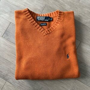Polo Ralph Lauren V-Neck Orange Sweater Medium